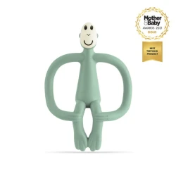 Original Teether Mint Green – silikonowy gryzak małpka ze szczoteczką i etui