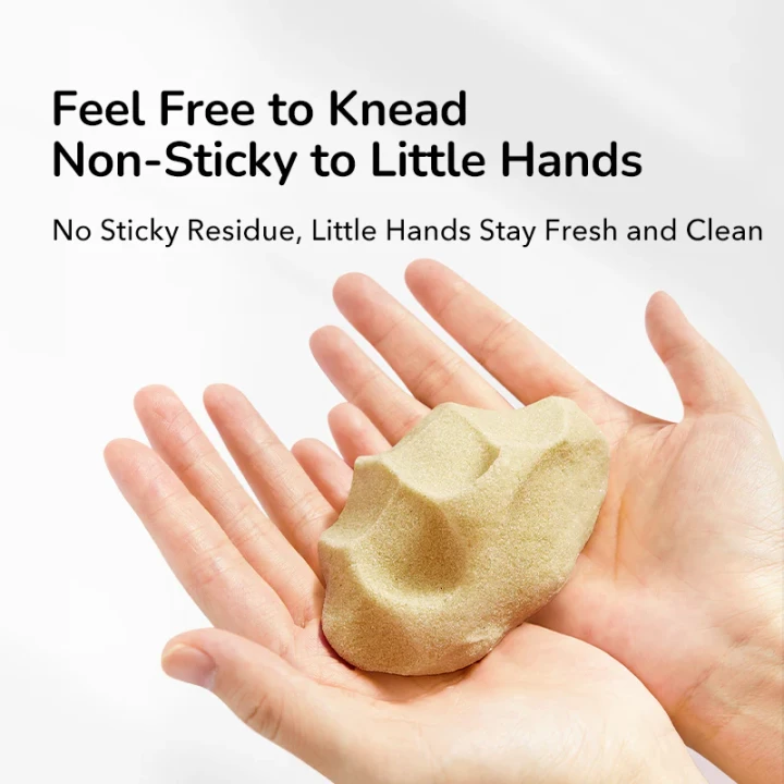 Mideer piasek magiczny w dloniach konsystencja i formowanie piasku