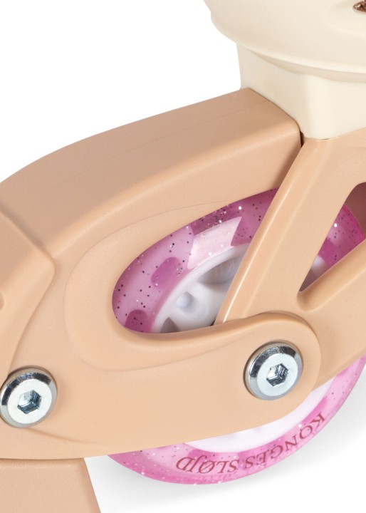 Konges Sløjd rolki regulowane Light Up Roller Skates wiśniowy róż zbliżenie kółka