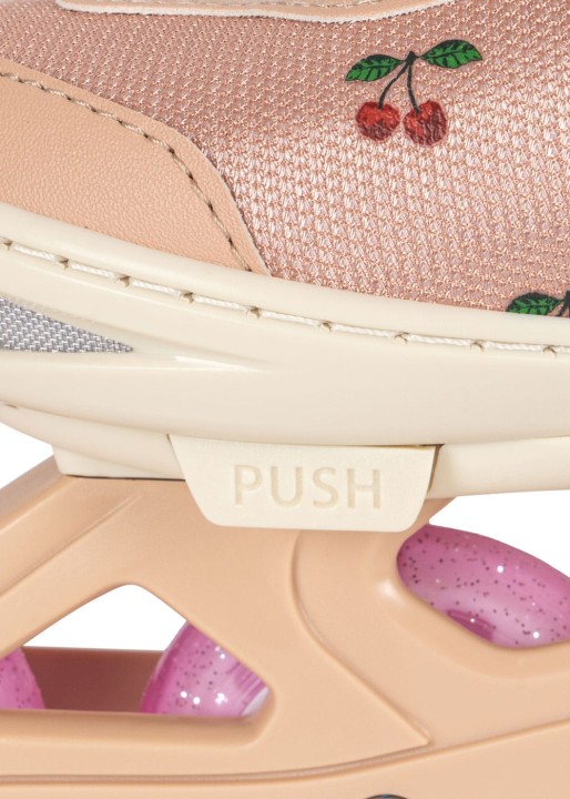 Konges Sløjd rolki regulowane Light Up Roller Skates wiśniowy róż detal regulacji rozmiaru