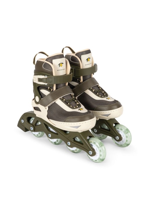 Konges Sløjd rolki regulowane Light Up Roller Skates oliwkowy widok z boku