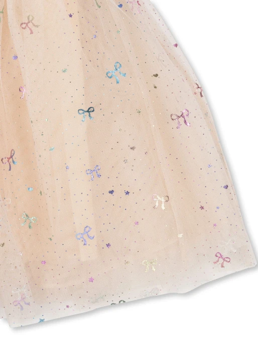 Konges Sløjd tiulowa sukienka Ada Fairy Dress Fairy Bow Sparkle detal nadruku