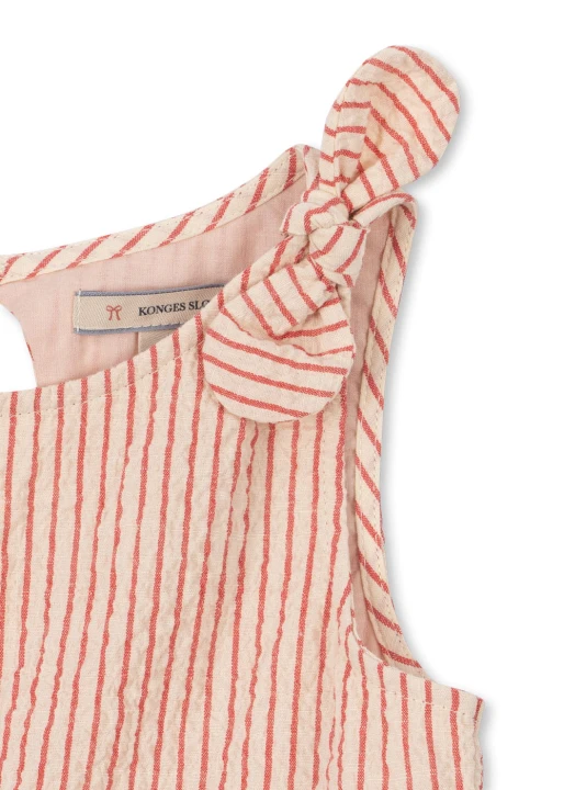 Konges Sløjd sukienka Ellie Dress GOTS Amour Stripe detal ramiączka i kokardki