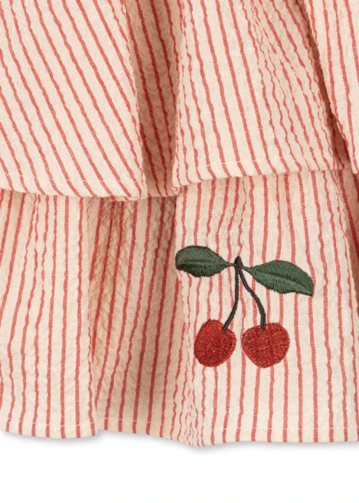 Konges Sløjd sukienka Ellie Dress GOTS Amour Stripe detal haftu na dole