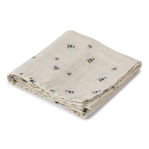 vanilla copenhagen kocyk muslinowy swaddle honeybee 100x100 zlozony