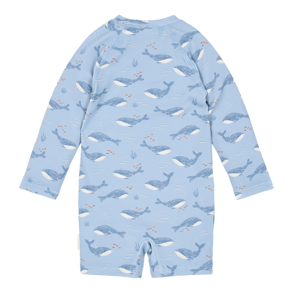 Strój kąpielowy z długim rękawem Ocean Splash UPF40+ tył na białym tle