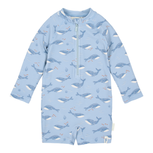 Strój kąpielowy z długim rękawem Ocean Splash UPF40+ na białym tle