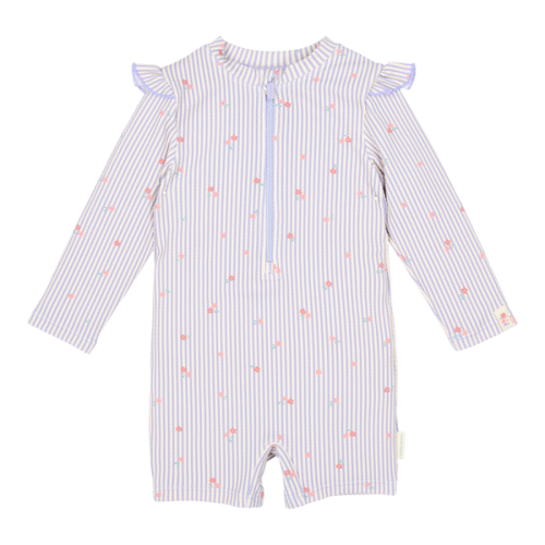 Strój kąpielowy z długim rękawem Dreamy Stripes UPF40+ na białym tle