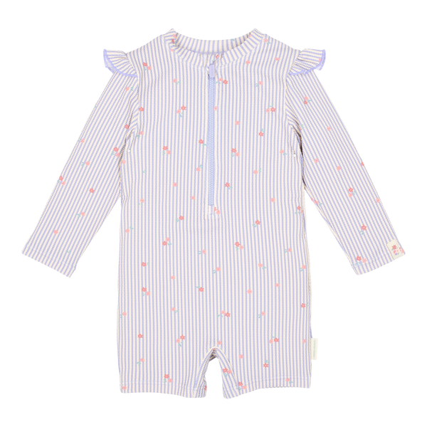 Strój kąpielowy z długim rękawem Dreamy Stripes UPF40+ na białym tle