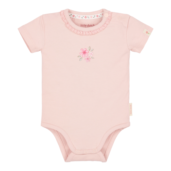 Body z krótkim rękawem Blossom na białym tle