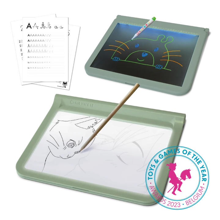 Kidywolf KIDYDRAW PRO zielony tablet w otwartej formie