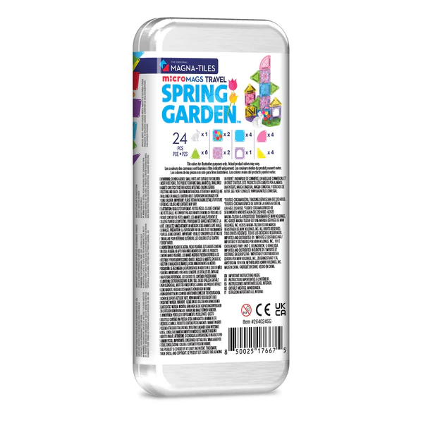 MAGNA-TILES microMAGS Spring Garden Travel 24 el. – tył opakowania