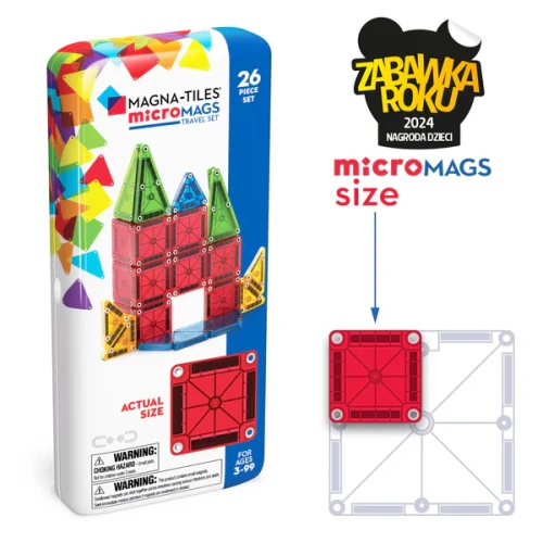 nowe klocki magnetyczne micromags travel 26 el opakowanie