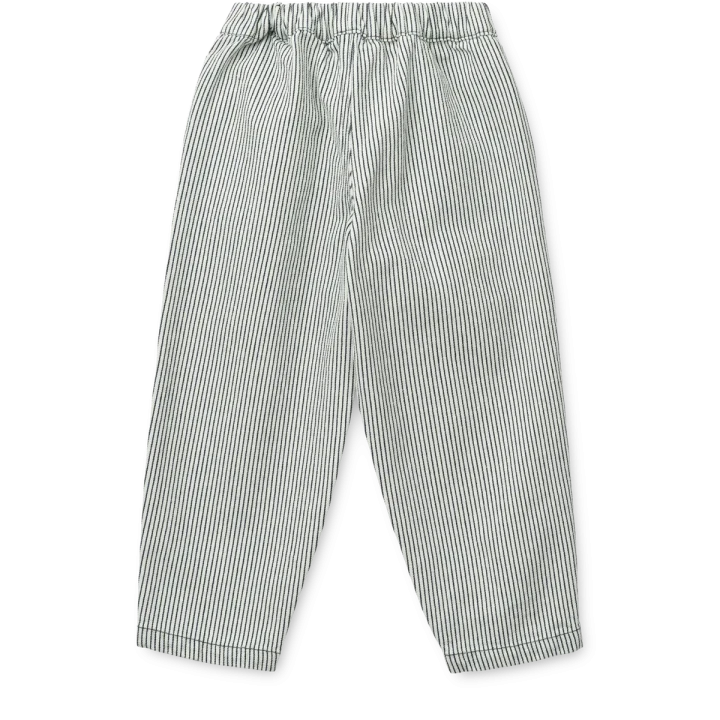 Liewood Borris Stripe – bawełniane spodnie denim w paski, widok z tyłu