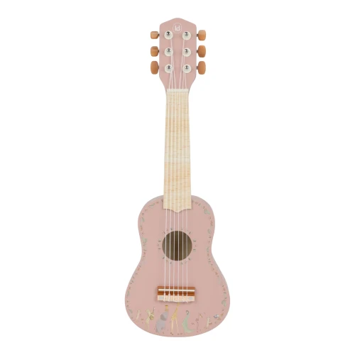 Little Dutch Safari Friends FSC różowa drewniana gitara dla dziecka 3+