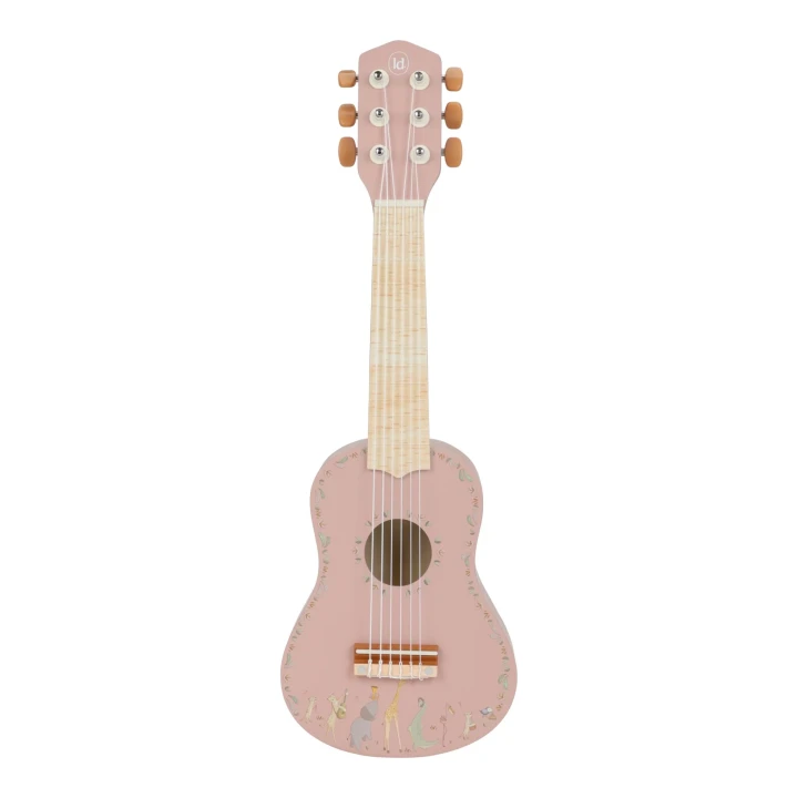 Little Dutch Safari Friends FSC różowa drewniana gitara dla dziecka 3+
