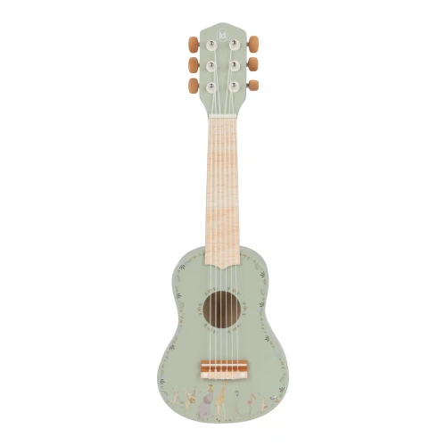 Little Dutch Safari Friends FSC zielona drewniana gitara dla dziecka 3+