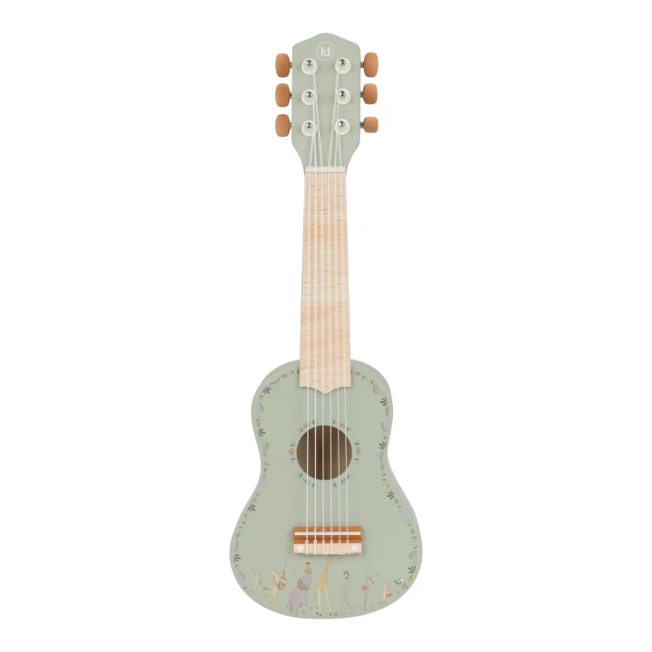 Little Dutch Safari Friends FSC zielona drewniana gitara dla dziecka 3+