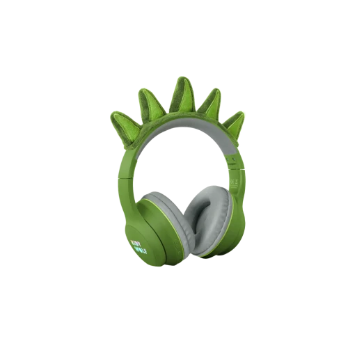 KIDYWOLF KIDYEARS Dino, zielone słuchawki Bluetooth dla dzieci z kolcami