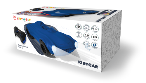 Kidywolf Kidycar Blue auto zdalnie sterowane opakowanie i wizualizacja zestawu