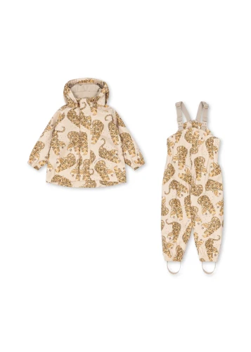 Konges Sløjd Rainy Palme ocieplany komplet przeciwdeszczowy 10 000 mm Panthera Beige