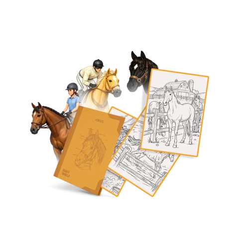 kidywolf-kidydraw-pad-horses-wklad-30-ilustracji