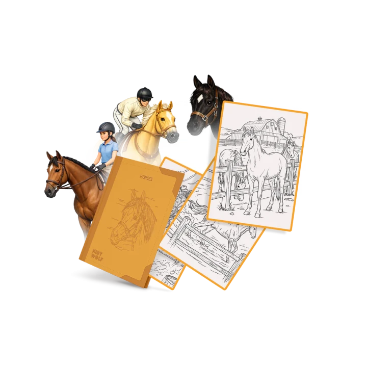 kidywolf-kidydraw-pad-horses-wklad-30-ilustracji