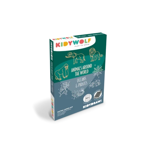 KIDYWOLF KIDYDRAW-MINI wkład 60 kart Zwierzęta świata Ocean i Piraci