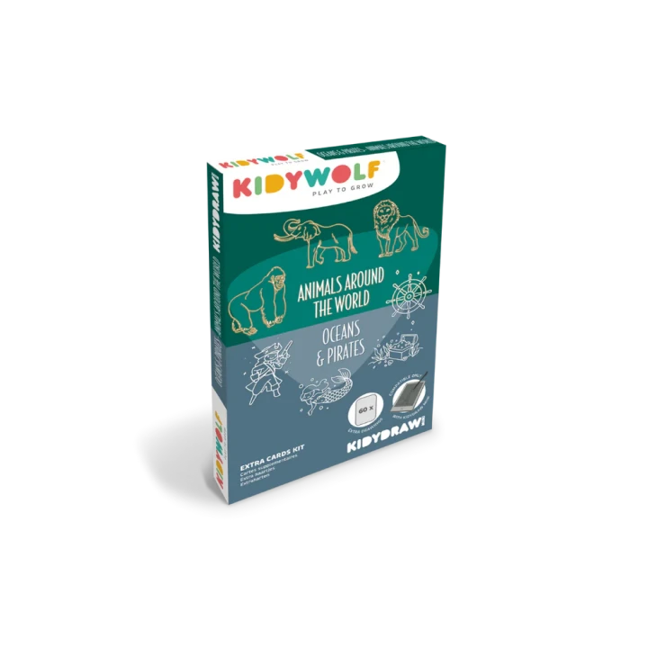 KIDYWOLF KIDYDRAW-MINI wkład 60 kart Zwierzęta świata Ocean i Piraci