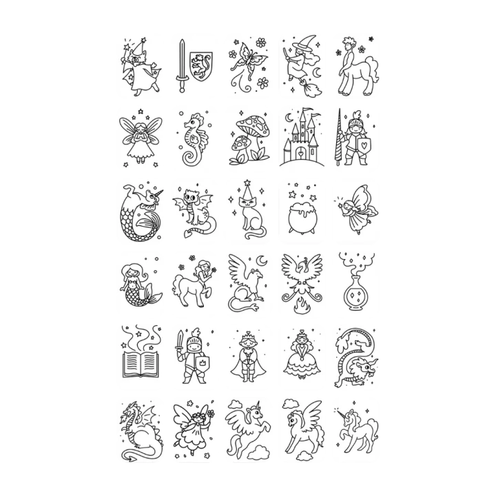 KIDYDRAW-MINI 30 baśniowych kart do odrysowywania