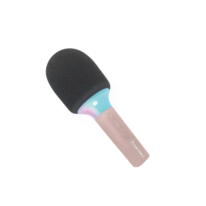 KIDYMIC różowy – mikrofon karaoke dla dzieci z Bluetooth, LED i 6 efektami głosu