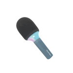 KIDYMIC – Mikrofon karaoke dla dzieci Bluetooth niebieski z efektami LED i zmianą głosu
