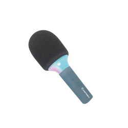 KIDYMIC – Mikrofon karaoke dla dzieci Bluetooth niebieski z efektami LED i zmianą głosu