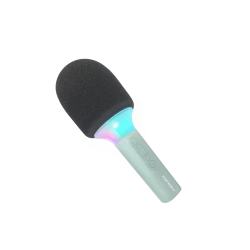 KIDYMIC – Mikrofon karaoke dla dzieci Bluetooth zielony z efektami LED i zmianą głosu