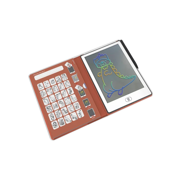 Otwarty tablet LCD KIDYDRAW MINI Dinozaury do wielokrotnego rysowania i kasowania