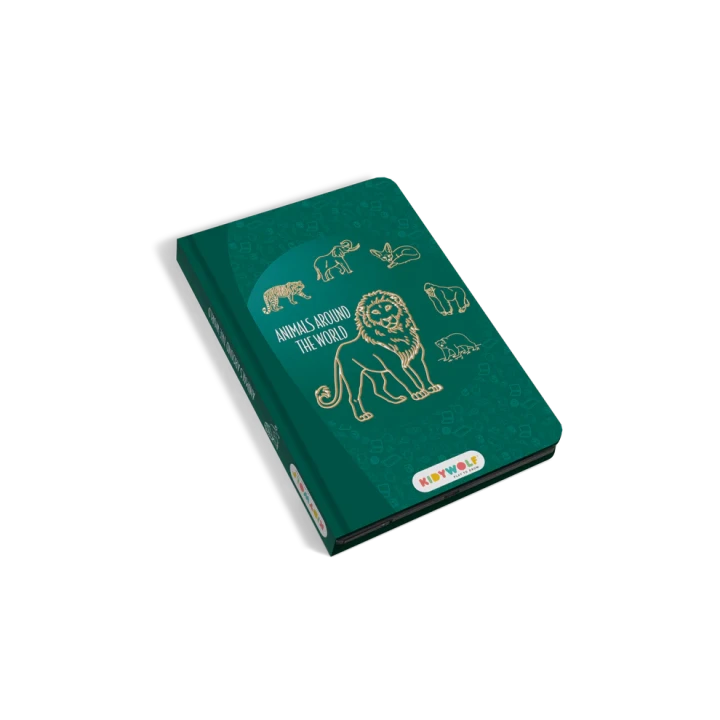 KIDYDRAW MINI Animals Around the World – zielony tablet LCD do rysowania dla dzieci 8,2″ z ilustracjami zwierząt świata