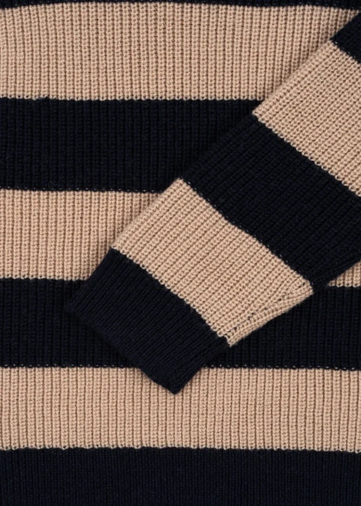 Sweter dziecięcy Vitum Blue Stripe raglanowe rękawy i mankiety