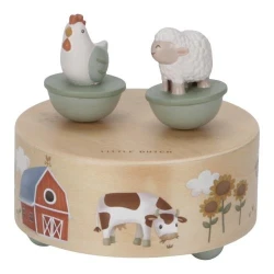 Tańcząca drewniana pozytywka Little Farm FSC