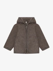Jacket Wool Fleece Brown Melange – dziecięca kurtka z wełny merino