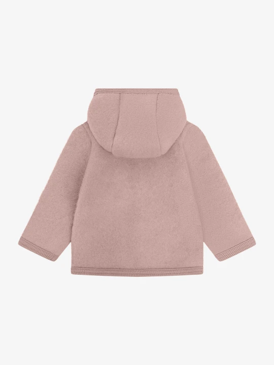 HUTTEliHUT Jacket Wool Fleece Mahogany Rose – kurtka z wełny merino, widok z tyłu