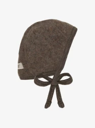 Bonnet Wool Fleece Brown Melange – czapka niemowlęca z wełny merino