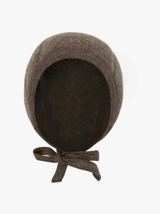 Czapka niemowlęca HUTTEliHUT Bonnet Wool Fleece Brown Melange – widok z przodu