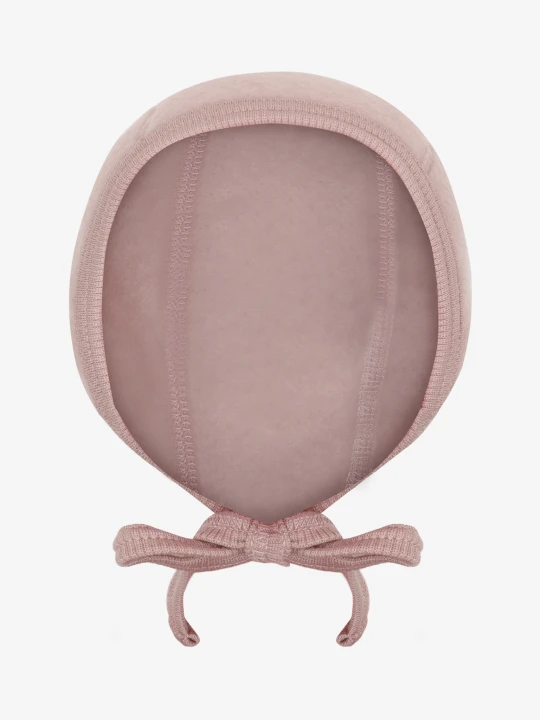 Czapka niemowlęca z wełny merino HUTTEliHUT Mahogany Rose – widok z przodu