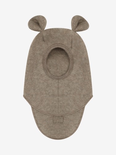 HUTTEliHUT Balaclava Ears Wool Fleece Savannah Melange - kominiarka dziecięca z wełny merino z uszami, widok z przodu