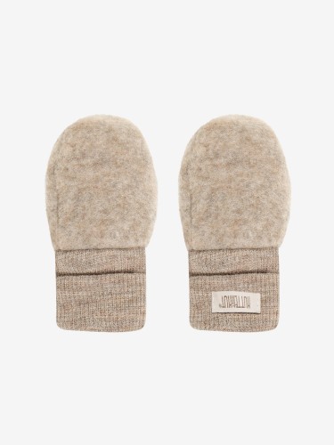 HUTTEliHUT Mittens Wool Fleece Savannah Melange – dziecięce rękawiczki z wełny merino typu łapki z szerokim mankietem