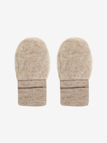 Dwuwarstwowe rękawiczki dziecięce HUTTEliHUT Mittens Wool Fleece Savannah Melange ze 100% wełny merino