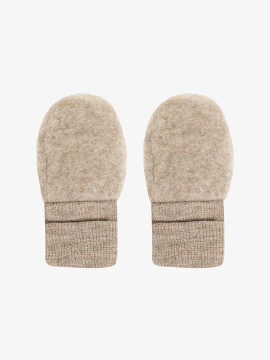 Dwuwarstwowe rękawiczki dziecięce HUTTEliHUT Mittens Wool Fleece Savannah Melange ze 100% wełny merino