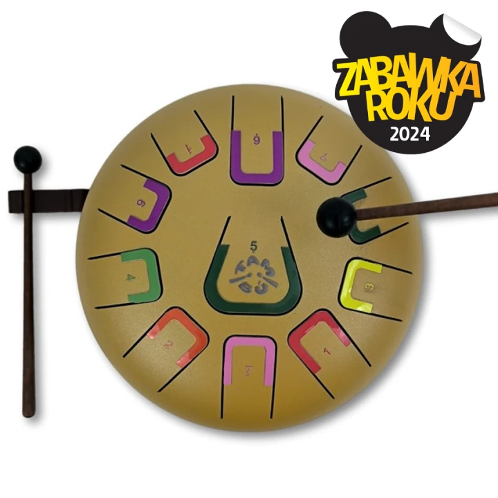Juegaconmigo Tambu Golden Star – złoty tongue drum z pałeczkami