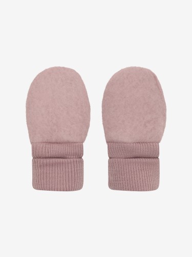 Dwuwarstwowe rękawiczki dziecięce HUTTEliHUT Mittens Wool Fleece Woodrose ze 100% wełny merino