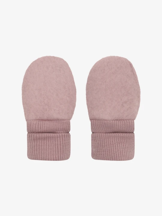 Dwuwarstwowe rękawiczki dziecięce HUTTEliHUT Mittens Wool Fleece Woodrose ze 100% wełny merino